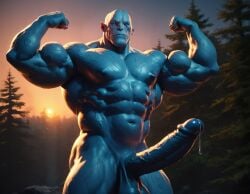 1boy 1monster abs ai_generated armpits azog_the_defiler balls bara beard big_balls big_muscles big_nipples big_pecs big_penis blue_body booster_rex daddy dilf erect_nipples erection flexing gay huge_balls huge_cock huge_muscles huge_nipples huge_pecs humanoid hunk lord_of_the_rings male male_focus male_only muscular muscular_humanoid muscular_male navel nipples nude orc pecs penis pointy_ears pubic_hair solo sweat