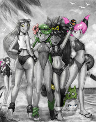 7girls ass beach beast_boy bikini black_bikini black_swimsuit breasts crossover dark-skinned_female dark_skin dc dc_comics eastern_and_western_character female female_only female_team_skull_grunt huge_ass iris_(pokemon) iris_(pokemon_bw2) jinx_(dc) mallow_(pokemon) multiple_girls nintendo oddabellatay pokemon pokemon_bw pokemon_bw2 pokemon_champion pokemon_sm rachel_roth rapp_(pokemon) raven_(dc) selective_color starfire straight sunlight superheroine swimsuit tara_markov team_skull team_skull_grunt team_skull_grunt_(female) teen_titans teenager terra_(dc) todd_l._milhouse toddabella trial_captain