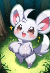 2024 ai_generated breasts female fur furry furry_female minccino nipples nipples_gray nude pokemon pokemon_(species)