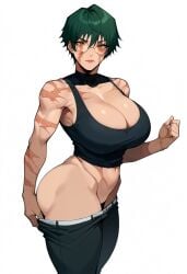 absurd_res ai_generated female_only full_body hi_res jujutsu_kaisen pants_down posing_for_picture tagme zenin_maki