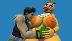 1boy 1girls 2024 3d 3d_(artwork) ahe_gao animatronic bird boxers boxing_gloves breasts crossover eastern_and_western_character five_nights_at_freddy's five_nights_at_freddy's_2 furry_female human little_mac muscular_male nintendo nude nude_female punch_out seductive_eyes sex toy_chica_(fnaf)