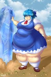 bbw belly_overhang big_belly big_female blush chubby chubby_female cirno double_chin embarrassed fat fat_arms fat_ass fat_female fat_fetish fat_girl fat_rolls fat_woman fatty large_female morbidly_obese morbidly_obese_female obese obese_female overweight overweight_female pig plump pork_chop thick_thighs touhou tubby velvetexplosion weight_gain