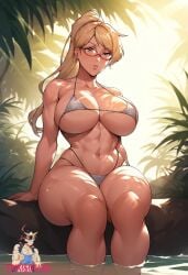 ai_generated akiyama_kaede blodne_hair huge_breasts kengan_ashura sunshine