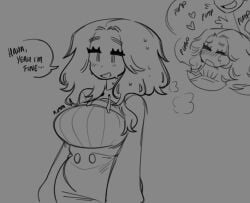 breasts daydream daydreaming dialogue dialong doggy_style dreaming eyelashes eyeliner hoodie horny horny_female huge_breasts makeup oc original original_character plap plap_(sound) r8toa self_insert sex sweat sweatdrop sweating sweaty text thoughts toa_(r8toa) too_busty_to_hide