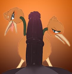 2024 animal_genitalia animal_penis anthro avian backsash big_penis bird black_penis blush brown_body digital_media_(artwork) doduo duo equine_genitalia equine_penis erection female feral fish fur generation_1_pokemon genitals hair heart_eyes heart_symbol looking_at_viewer looking_back male male/female mammal marine multi_head nintendo nude open_mouth penis pokemon pokemon_(species) sash_(backsash) shark simple_background smile solo_focus tongue tongue_out