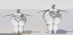 2girls 3d bald big_ass big_belly big_breasts big_butt big_hips big_thighs breasts humanoid made_using_roblox nipples rainy_rr34 roblox robloxian t-pose tagme thighs