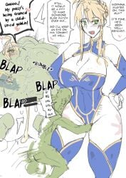 1boy 1boy1girl 1girl artoria_pendragon_(all) artoria_pendragon_(fate) artoria_pendragon_(lancer) bite_mark blush breasts cum cum_in_pussy cum_inside fate/grand_order fate_(series) female goblin goblin_male japanese_tally_marks large_breasts netorare ntr penis saber_ntrok_(artist) sex tally tally_marks vaginal vaginal_penetration vaginal_sex