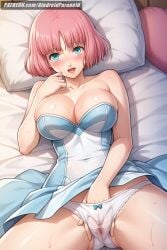 1boy 1girls ahe_gao ai_generated aindroidparanoid ass ass_focus atlus big_breasts blue_eyes boobjob breasts busty cameltoe catherine_(game) cum doggy_style doggy_style_position female female_focus fingering from_behind grabbing_head huge_breasts large_breasts lying nipples paizuri pink_hair pussy rin_(catherine) sex sex_from_behind short_hair stable_diffusion titjob