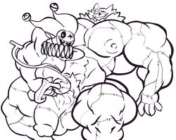 2boys abs balls biceps big_balls big_muscles big_penis bobthetanuki deltarune devil duo extrasizedbob gay jester jevil_(deltarune) male male/male male_only monochrome muscle muscles muscular muscular_arms muscular_legs muscular_male muscular_thighs nipple nipples pecs pectorals penis pubic_hair seam_(deltarune) stitched stitches what