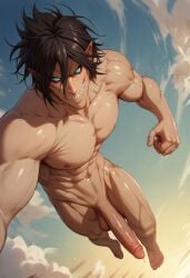 abs ai_generated armpit_hair attack_on_titan attack_titan balls bara biceps big_balls big_penis chest_hair eren_jaeger gay giant giant_male ilovementits male male_only manly mature_male monster monster_boy muscular nipples penis pubic_hair shingeki_no_kyojin thighs titan yaoi