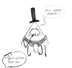 bill_cipher billford blush dialogue dildo english_text gay gravity_falls hat headgear headwear humanoid_dildo male penis_dildo sex_toy simple_background stanford_pines strap-on strapon sweat text top_hat white_background