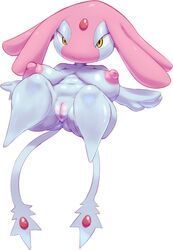 1girls 2_tails 3_fingers amber_eyes ass belly big_breasts breasts breasts_apart bunihud erect_nipples female female_only front_view genitals gluteal_fold grey_body grey_skin half-closed_eyes legendary_pokemon looking_at_viewer mesprit multi_tail multiple_tails navel nintendo nipples no_humans nude nude_female pink_nipples pokémon_(species) pokemon pokemon_(species) pokemon_dppt pussy sadflowerhappy sagging_breasts seductive_smile shortstack simple_background smile solo solo_female stomach tail thick_thighs thighs video_games white_background yellow_eyes