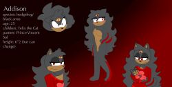 addison_the_hedgehog(lgaia) black_fur feline felix_sol(lgaia) female hedgehog hedgehog_girl mother mother_and_son pussy red_eyes sonic_(series) sonic_character sonic_oc sonic_the_hedgehog_(series)