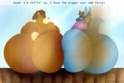 2020 3:2 absurd_res anthro ass baconbasket big_butt bubble_butt butt_focus duo english_text fart hair hi_res huge_butt hyper hyper_butt lucario male male/male mammal musk nintendo nude pokemon pokemon_(species) sex shaded signature simple_background smelly smelly_bottom smile suggestive_dialogue text ursid video_games