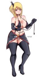 blonde_hair brown_eyes dominatrix fairy_tail katsunei latex lucy_heartfilia pussy whip