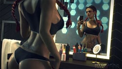 1girls 3d abs apex_legends ass big_ass black_hair blender braid braided_hair braided_twintails brazilian breasts brown_eyes brown_hair brown_skin brunette cellphone choker dark-skinned_female dark_skin dat_ass electronic_arts eyelashes eyeliner eyeshadow female female_only freckles hydrafxx latina loba_(apex_legends) midriff mirror mirror_selfie multicolored_hair orange_eyes panties petite red_eyeshadow red_hair red_lipstick reflection selfie slim solo tank_top tattoo tramp_stamp twintails two_tone_hair wallpaper yellow_eyes