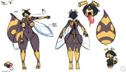 abs antennae antennae_(anatomy) anthro anus arthropod arthropod_abdomen ass back_view big_breasts black_body breasts chibi cleft_of_venus clothing digitigrade dirtyscoundrel exoskeleton female front_view full_body genitals happy hornet huge_breasts hymenopteran insect insect_wings insects long_tongue model_sheet nipples no_pupils non-mammal_breasts nude open_mouth pussy slightly_chubby small_waist solo standing subtle_pussy text thick_thighs thigh_gap tongue url vespid wasp wasp_waist white_eyes wide_hips wings yellow_nipples yuki_(dirtyscoundrel)