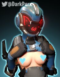 1girls 3d breasts censored darkbunxy female female_only fortnite happy paradigm_(fortnite) robot_girl tagme