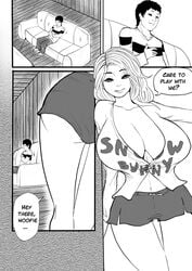 1boy 1girls breast_expansion breasts cleavage comic duo english_text expansion female huge_breasts just-add-water99 male original original_character romantic romantic_couple text