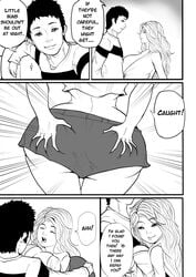 1boy 1girls ass ass_grab breast_expansion breasts comic duo english_text expansion female huge_ass just-add-water99 male original original_character romantic romantic_couple text