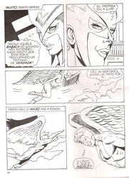 angel comic crossover dc female hawkgirl hawkman male marvel straight_hair warren_worthington x-men