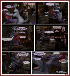 3d blood_elf comic cum dialogue draenei draenei_futa english_text female ferlynn futa_on_female futanari horsecock ishari self_upload text world_of_warcraft