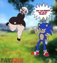 1boy 1girls 2024 aged_up angry angry_face big_ass big_butt clothing fat_ass female light_skin light_skinned_female male partially_clothed pavinlu red_eyes sage_(sonic_frontiers) sega shoes short_hair shortstack sonic_(series) sonic_frontiers sonic_the_hedgehog thighs thunder_thighs tsundere white_hair