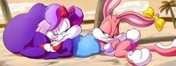 anthro babs_bunny color female female_only fifi_la_fume fur furry ishoka mammal multiple_females rabbit skunk tiny_toon_adventures uncensored warner_brothers