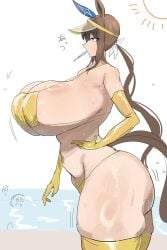 1girls admire_vega_(umamusume) breasts_bigger_than_head oouw umamusume umamusume_pretty_derby