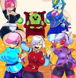 before_sex big_ass big_breasts big_butt big_thighs blue_hair brawl_stars breasts colette_(brawl_stars) estilo_fresco girls harem harem_girl inspector_colette navigator_colette pink_hair pinku_pawlette spike_(brawl_stars) supercell tagme trixie_colette_(brawl_stars) very_big_breast white_hair