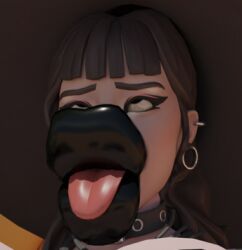 1girls ahe_gao big_lips bimbo bimbo_lips bimbofication black_lips black_lipstick eyes_rolling_back female female_only fortnite goth goth_girl huge_lips hyper_lips lipstick moaning phaedra_(fortnite) sunninsfw tongue tongue_out