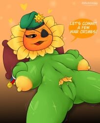 blobslimey eyepatch female major_sweetie_(pvz) nude nude_female plant_girl plants_vs_zombies solar_flare_(pvz) sunflower_(pvz) tagme