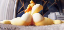 3d_(artwork) absurd_res animal_crossing anthro ass blender_(artwork) canid canine canis digital_media_(artwork) domestic_dog female flexible hi_res indoor_nudity inside isabelle_(animal_crossing) mammal nintendo rear_view shih_tzu solo splits spread_legs spreading tail toy_dog yukalala