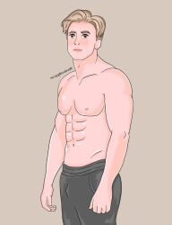 abs blonde_hair bulge kit_connor male_only nick_nelson no_visible_genitalia toony