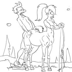 centaur drawn female frydo furronika futurama leegola philip_j_fry taur turanga_leela