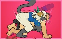 absurd anatomically_correct anatomically_correct_genitalia animal_genitalia arm_hair body_hair body_swap comic dry_humping duo fan_character feet feral from_behind_position generation_7_pokemon genitals hairy hi_res human human_on_feral humanoid interspecies jewelry kinkykeroro leg_hair lemur male male/male male_only mammal markings mounting nintendo passimian pokemon pokemon_(species) pokephilia primate questionable_consent ruffed_lemur sex shiny_pokemon soles strepsirrhine tongue tongue_out trainer tribal tribal_jewelry tribal_markings zoophilia