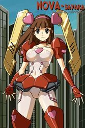 1girls breasts brown_eyes brown_hair female human jilpoong17 large_breasts light-skinned_female light_skin long_hair mazinger mazinger_z megas_xlr nova-sayaka sayaka_yumi solo tagme ultra_chicks