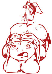 bbw crying dat_ass imminent_penetration impa_(oracle_series) link master_sword monochrome nintendo oracle_of_ages oracle_of_seasons sheikah sketch smooth_skin the_legend_of_zelda