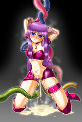 1girls after_vaginal anal arms_behind_head artist_request blue_eyes blue_tentacles blush breasts censored cleavage clenched_teeth clothing cum cum_in_pussy cum_inside female green_tentacles kneeling long_hair mosaic_censoring penetration pink_tentacles purple_hair pussy rape restrained spread_legs sweat tentacle thin_waist tokyo_mew_mew wide_hips yellow_tentacles zakuro_fujiwara