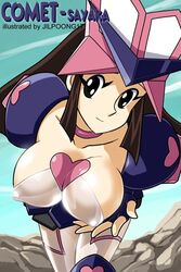 1girls breasts brown_eyes brown_hair comet-sayaka female human jilpoong17 large_breasts light-skinned_female light_skin long_hair mazinger mazinger_z megas_xlr sayaka_yumi solo ultra_chicks