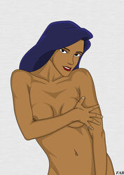 1girls dark-skinned_female dark_skin disney elisa_maza fab fab3716 female female_only gargoyles human human_only nipples nude nude_female solo tagme