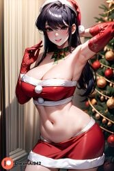 1girls after_sex ai_generated bed christmas christmas_clothing christmas_outfit cum cum_in_pussy cum_on_body cum_on_breasts dreamai942 female female_only girl hi_res high_resolution highres komi-san_wa_komyushou_desu komi_shouko large_ass large_breast nude nude_female pussy pussy_juice solo