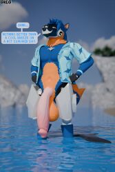 3d 3d_(artwork) anthro balls beach big_balls big_cock big_penis blender blender_(software) blender_cycles cock exhibitionism flaccid flaccid_penis furry greg_(artist) greg_(greg) huge_balls huge_cock huge_penis hyper hyper_balls hyper_cock hyper_penis male massive_cock massive_penis oblivious oc original_character penis protogen solo testicles text unaware veiny_cock veiny_penis wardrobe_malfunction water