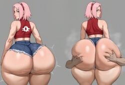 1girl 1girls ai_generated ass ass_grab big_ass big_butt booty_shorts boruto:_naruto_next_generations bottom_heavy breedable breedable_hips bubble_ass bubble_butt cellulite curvaceous curvy curvy_figure denim_shorts disembodied_hand fat_ass female green_eyes groping groping_ass haruno_sakura hips mature mature_female musk musk_clouds naruto naruto_(series) oiled oiled_skin pawg pawg_build perfect_ass phat_ass pink_hair sakura_haruno sexy sexy_ass sexy_body sexy_female short_hair shorts sweat taiga20 thicc thicc_ass thicc_thighs thick thick_ass thick_thighs voluptuous voluptuous_female wet wide_ass