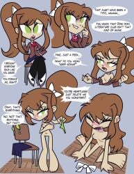 1girls breasts doki_doki_literature_club female kaiserrico monika_(doki_doki_literature_club) nude pubic_hair pussy tagme undressing