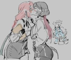 jane_doe_(zenless_zone_zero) kissing soukaku_(zenless_zone_zero) sweeter_kiwiis tsukishiro_yanagi zenless_zone_zero