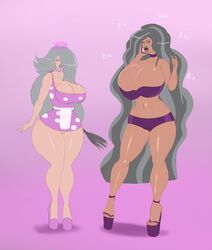 2girls alternate_costume annon big_breasts bimbo bimbofication female friendship_is_magic high_heels huge_ass huge_breasts huge_lips limestone_pie_(mlp) lipstick long_hair marble_pie_(mlp) my_little_pony platform_heels revealing_clothes slim_waist talking thick_lips thick_thighs tight_clothes wide_hips