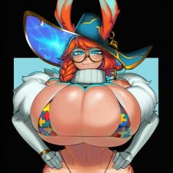 1girls ai_generated aspie aurora_(league_of_legends) autism autistic_female autistic_tits bikini bikini_top bolt_on_tits boobs_bigger_than_head bra breast_implants breasts_bigger_than_head cattlec curvaceous enormous_breasts fake_breasts freckles freckles_on_breasts freckles_on_face gigantic_breasts ginger ginger_female ginger_hair glasses grin hands_on_hips hourglass_figure hourglass_figured_female huge_breasts huge_tits hyper_breasts hyper_tits implants league_of_legends league_of_legends:_wild_rift light-skinned_female massive_breasts massive_tits micro_bikini nerd revealing_clothes riot_games round_breasts round_glasses silicone silicone_implants smile smug smug_face thin_waist tits_bigger_than_head wide_hips witch_hat