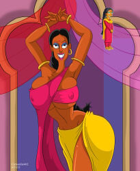 1girls big_breasts bindi breasts cartoonfan402 dark-skinned_female dark_skin female huge_breasts indian indian_female manjula_nahasapeemapetilon nipple_bulge solo the_simpsons