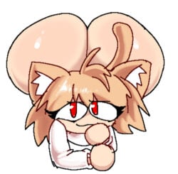 1girls ass ass_cheeks big_ass big_butt big_butt_(female) bottom_heavy bottomless bottomless_female butt buttcheeks cat cat_ears cat_tail catgirl cute female huge_ass huge_butt lab_oom2 large_ass looking_at_viewer lying_down lying_on_stomach neco-arc smirk smirking smirking_at_viewer